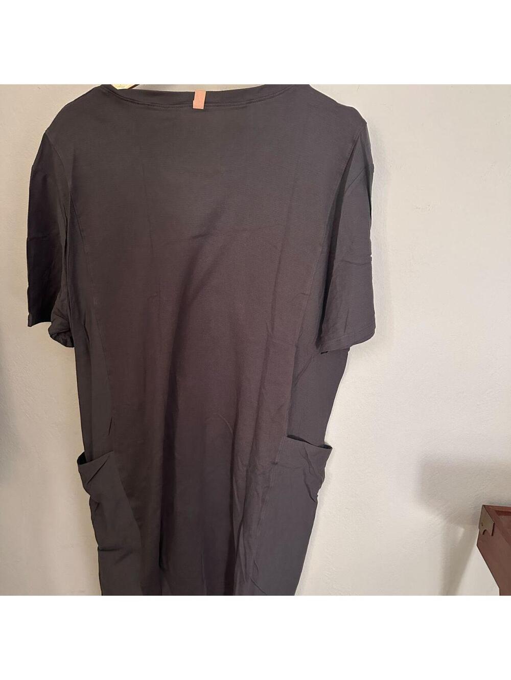 LUNYA Cotton Pocket Tee Dress Charcoal Size L NWOT